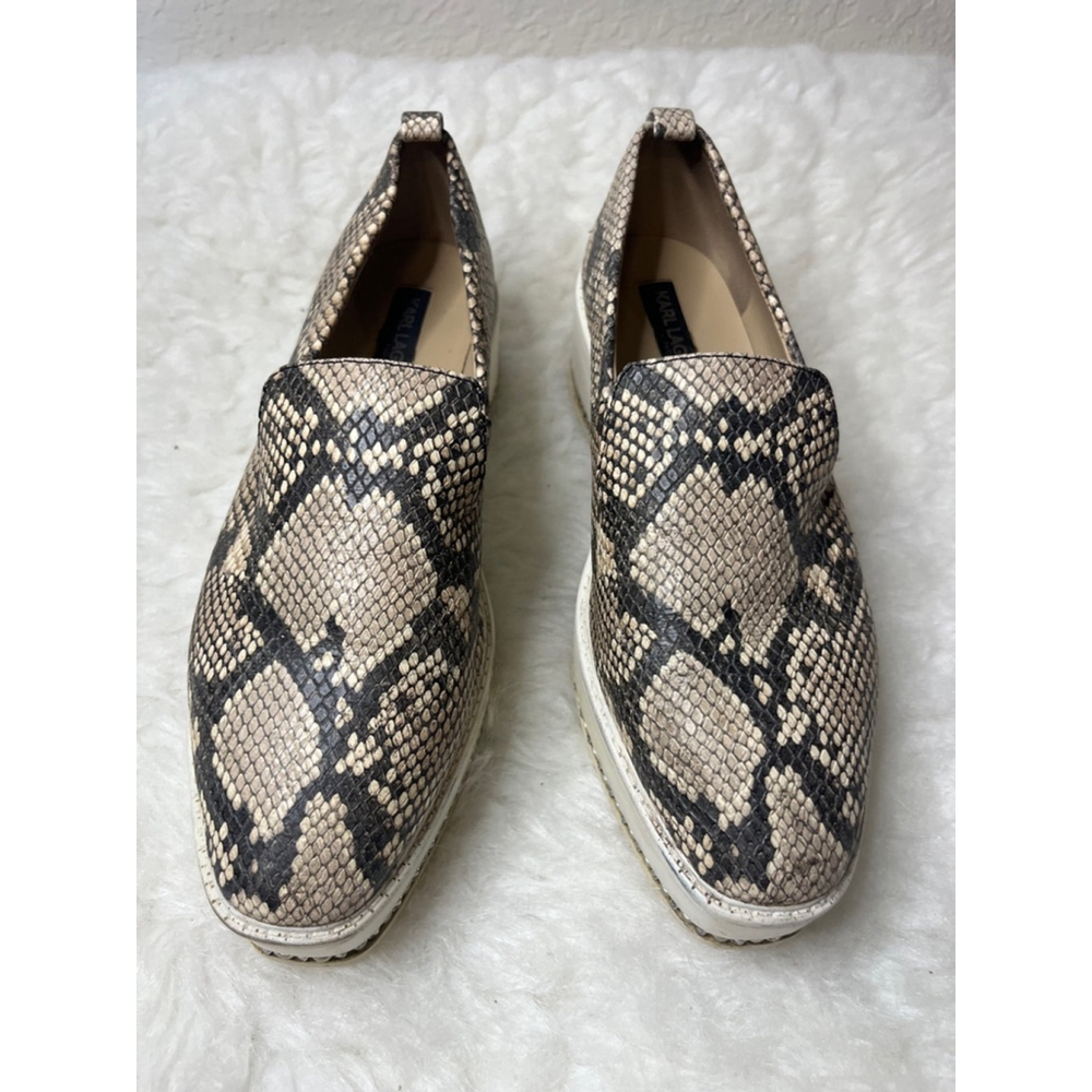 Karl Lagerfeld Brea slip-on sneakers snake print leather women size 6.5M - Picture 2 of 9